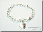 Chain bracelet with decoritive heart charm - Sterling siver .925