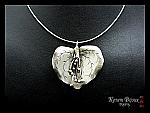 Pendant FLEUR DE VIGNE - Handcrafted oxidized fine silver .999, sterling silver Omega chain