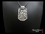 Pendant DAME MING - Handcrafted, oxidized fine silver .999