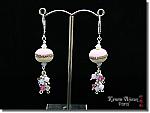 Earrings WHISPERING PINKS - (matching bracelet available BR1204N01) - Handcrafted glass lampwork beads, crystal Swarovski, sterling silver .925