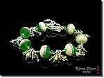 Bracelet Argent ERIN - Perles de verre au chalumeau faites main, cristal Swarovski, perles de culture, argent .925 - Pice unique