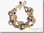 Bracelet TOURBILLON BORDEAUX - Perles de verre au chalumeau faites main, jade arc en ciel, cristal Swarovski et argent de Bali .925 sculptes  la main