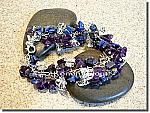 Silver Bracelet CHIPS - Sterling Silver, Lapis lazuli, amethyst and rock crystal