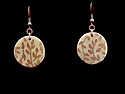 Bronze and copper metal clays earrings